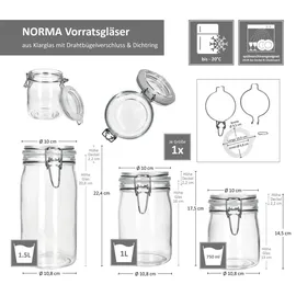 Mambocat Vorratsglas 0,75 l 1 l 1,5 l 3 St.