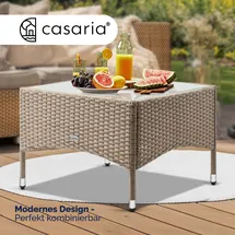 CASARIA Beistelltisch 58 x 58 x 42 cm grau/beige