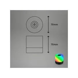 Briloner Mini LED Tischlampe kabellos mit Touch buntes RGB+w Licht, Nachttischlampe, Leselampe, LED lampe, Campinglampe, Tischleuchte, Akku Lampe, Outdoor Lampe, 7x7 cm,