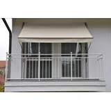 Angerer Klemmmarkise Style mit Handkurbel, Terrasse/Balkon, einfache Montage ohne Bohren, Made in Germany, hochwertiger Stoff, UV-beständig, höhenverstellbar, wasserabweisend, 350 cm Sand