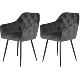 MID.YOU Polsterstuhl 2er-Set , grau , Maße cm B: 62 H: 81