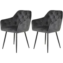 MID.YOU Polsterstuhl 2er-Set , grau , Maße cm B: 62 H: 81