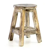 VCM Vintage Hocker geflammt 40cm