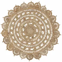 carpetfine Teppich CARPETFINE "Cate Juteteppich Naturfaser", beige (natur), H:5mm Ø:60cm, Jute, Teppiche, Teppich, 100 % geflochtene Jute, beidseitig nutzbar