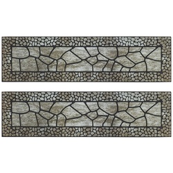 Stufenmatte Treppenmatte, Andiamo, rechteckig, Höhe: 10 mm, 24 x 90 cm, 2er Set, Outdoor, aus Gummi, Mosaik Muster braun
