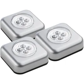 Müller-Licht Mobile Kleinleuchte 3er Set Kunststoff 6,8 x 6,8 cm Silber