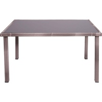 MCW Poly-Rattan Tisch MCW-G19, Gartentisch Balkontisch, 120x75cm grau-braun