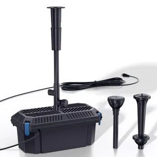 Biling 40 W Teichfilterpumpe mit Filter, All-in-One 660 GPH Teichpumpe Filter Einstellbares Wasserventil und Düsen, Unterwasser-Teichfilter, Reinigung von bis zu 4000 l Teich, Teichwasserfilterpumpen