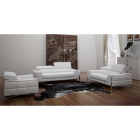 JVmoebel Sofa Couch Polster XXL Big 3 Sitzer (ohne 2+1) Sofas Leder Sitz Design Couchen weiß