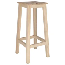 WellHome - Quadratische hohe Bank aus Holz, lackiert 32x32x70 cm