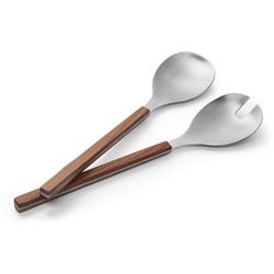 PHILIPPI Salatbesteck Brick; 2-teiliges Set mit Salatlöffel und Salatgabel (2-tlg) braun|silberfarben