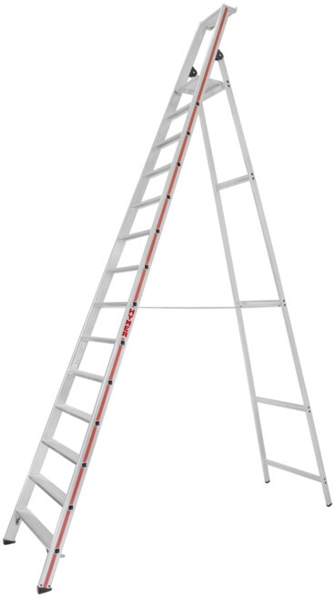 Hymer Stufenstehleiter mit Plattform, einseitig begehbar, 14 Stufen