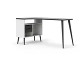 VCM Eckschreibtisch Napoli Weiß / Matt Schwarz