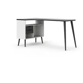 VCM Eckschreibtisch Napoli Weiß / Matt Schwarz