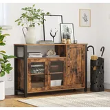 VASAGLE Kommode 110 x 75 x 33 cm Braun / Schwarz