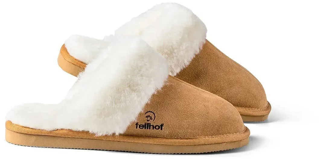 Fellhof Damen Pantoffel Komfort 38 | braun - braun