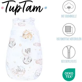 TupTam Schlafsack Wattiert" Gr. 56, tiere auf wolken, Schlafsäcke, Baby, L: 62cm, Obermaterial: 100% Baumwolle CO., L:62cm