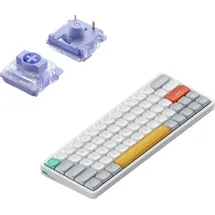 nuphy Air60 V2 Tragbar Mechanische kabellose Mini-Tastatur mit Beleuchtung,Unterstützung QMK/VIA Kompatibel mit Windows/Mac OS/Linux für Bluetooth 5.1/2.4GHz/(USB-C)-White Gateron Wisteria Switch