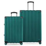 Hauptstadtkoffer Q-Damm - 2er Kofferset, Trolley-Set, TSA, Rollkoffer, Reisekoffer, (M & L), Aquagrün