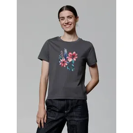 wat? APPAREL T-Shirt Blume in Wasserfarbe 02 in Grau | Gr.: 42