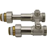 Simplex Hahnblock DT2/50 Exclusiv, Durchgangsform mit Ausgleichtsteleskop, für Heizkörper mit 3⁄4 Zoll AG