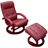 MCW Sessel, Aprilia Kunstleder, mit Hocker bordeaux