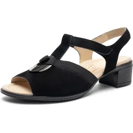 ARA Damen Lugano Sandale, mit Absatz, schwarz, 38 EU weit)