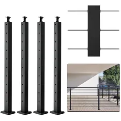 VEVOR 4er-Set Geländerpfosten ca. 91x5x5cm Pfosten mit horizontalen Löchern
