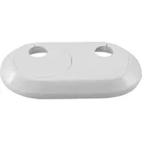 tecuro Doppel-Scharnierrosette - 16 mm, Rohrabstand einstellbar von 35 58 mm - weiß