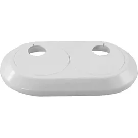 tecuro Doppel-Scharnierrosette - 16 mm, Rohrabstand einstellbar von 35 58 mm - weiß