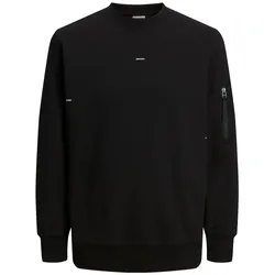 Jack & Jones Pullover Sweatshirt mit Rundhalsausschnitt, Rippbündchen und Ärmel-Tasche
