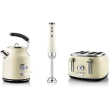 Westinghouse Retro Frühstücks-Set beige 3-tlg. inkl Stabmixer