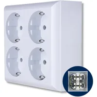 REV Ritter Mehrfachsteckdose 4-fach Weiß 1 St.