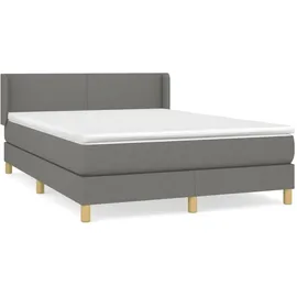 vidaXL Boxspringbett 140 x 200 cm Dunkelgrau