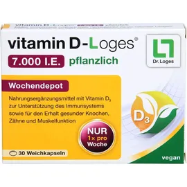 Dr. Loges vitamin D-Loges 7.000 I.E. pflanzlich Wochendepot Weichkapseln 30 St.