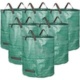 GardenMate 6X 272l Gartensack Laubsack Gartenabfallsack stabil - Gartensäcke für Gartenabfälle - Laubsäcke Rasenschnitt - Grünschnittsäcke faltbar, groß, robust aus Polypropylen-Gewebe 150GSM