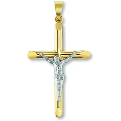 Ketten-Anhänger ONE ELEMENT "Kreuz Anhänger aus 333 Gelbgold", gold, Schmuckanhänger, Damen, Gelbgold 333, Damen Gold Schmuck