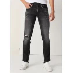 Lois Jeans für Herren. 101953400 Slim Jeans - Medium Waist Damage schwarz (29), Blau, Lässig, Baumwolle, Denim
