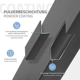 ML-Design 2er Set Tischkufen 80GRAD Neigung, 40x43 cm, Industrial, 8x2cm, Schräge Tischbeine, Metall Möbelkufen, Tischgestell Stahl geneigt,