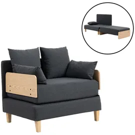 [en.casa] Schlafsessel Seinlus Polyester 81 x 88 x 68 cm Dunkelgrau mit Kissen