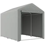 ComfortXL Fahrradgarage, Hellgrau, Kunststoff, 160x172x218 cm, Aufbewahrung & Schutzhüllen, Fahrradgaragen