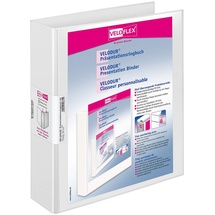 Veloflex Präsentationsringbuch VELODUR A4, PP kaschiert, 4-D-Ring-Mechanik, 40 mm Füllhöhe, weiß