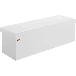 Sitzbank Weiß 115x38x38cm mit Stauraum faltbar
