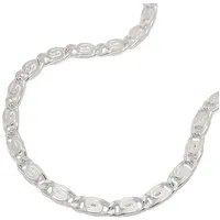 Gallay Silberkette 3,2mm S-Panzerkette flach diamantiert Silber 925 50cm (1-tlg) silberfarben