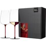 Eisch Weinglas RED SENSISPLUS, Kristallglas, 740 ml, Handarbeit, 2-teilig, Made in Germany rot|schwarz|weiß