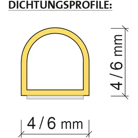 InfraWorld Silikon-Profildichtung selbstklebend für Saunen und Infrarotkabinen - bitte gewünschte Meteranzahl in Stück bestellen)