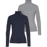 FLASHLIGHTS FLASHLIGHTS, Rollkragenshirt in grau-meliert, marine), | Gr.: 52/54