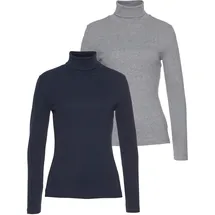 FLASHLIGHTS FLASHLIGHTS, Rollkragenshirt in grau-meliert, marine), | Gr.: 52/54