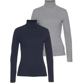 FLASHLIGHTS FLASHLIGHTS, Rollkragenshirt in grau-meliert, marine), | Gr.: 52/54