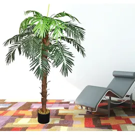 Decovego künstliche Kokospalme, Kunstpflanze,140 cm, Kunstpalme für Wohn- & Büroräume, Allergikerfreundlich & Pflegeleicht